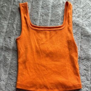 Old Navy Orange Fitted Sleeveless Tank Top